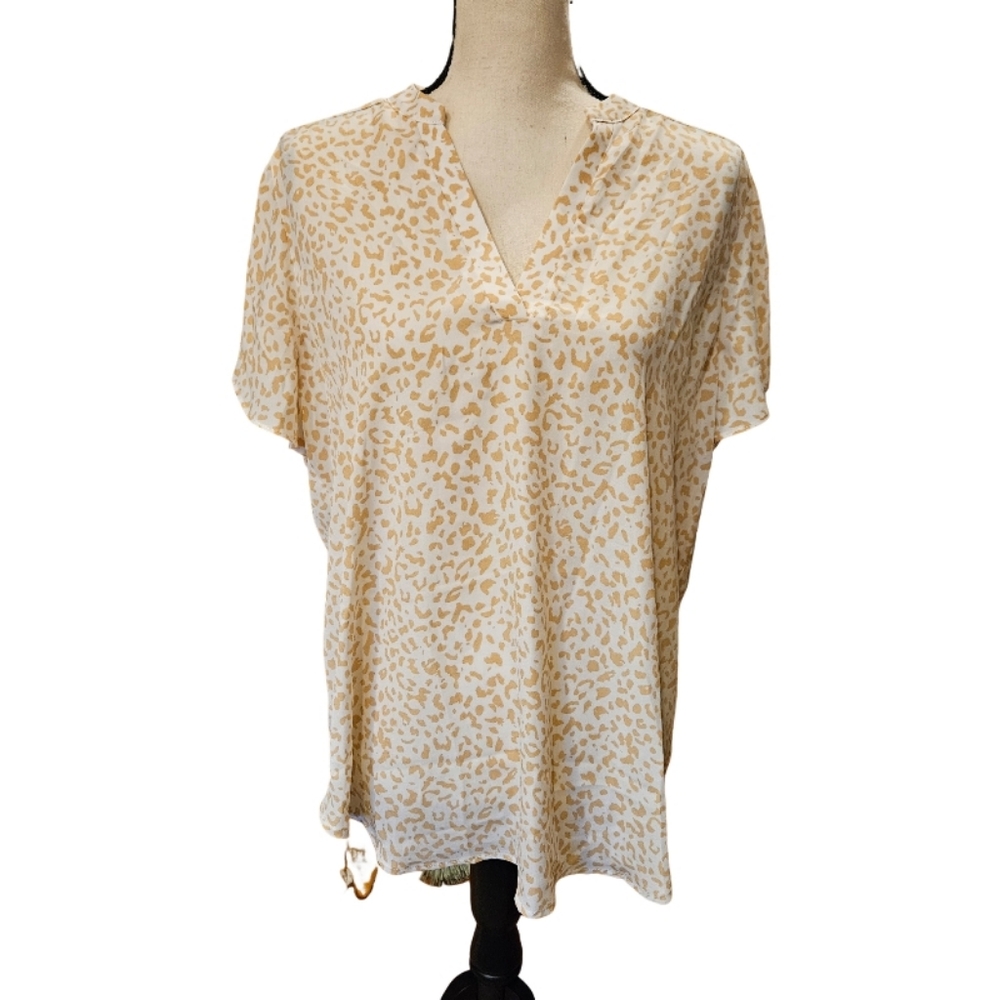 Lush Leopard Warren Flutter Sleeve Blouse
